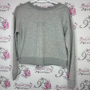 Bebe open back sweater tie up ribbons 🎀 bows cute rare Gray Cropped Sweatshirt